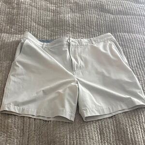 Men's Stylish White Flat Front Shorts